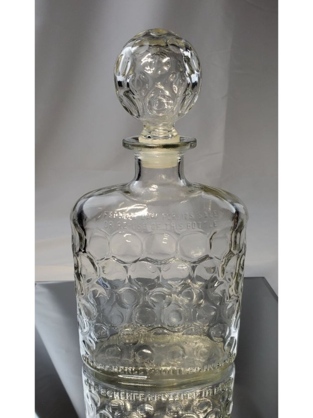 Vintage Anchor Hocking Old Schenley Bottled in Bond with Stopper Decanter 1950's